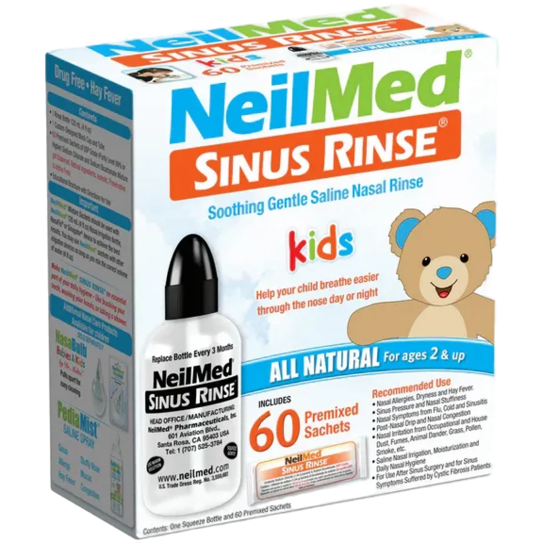 NeilMed Sinus Rinse vaikiškų 60 pakelių pakuotė